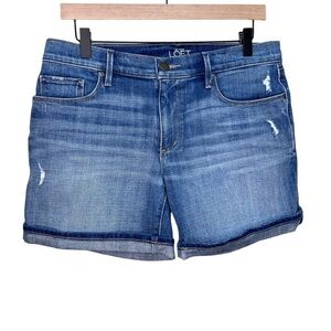 ANN Taylor Loft Distressed Denim Jean Shorts Size 28